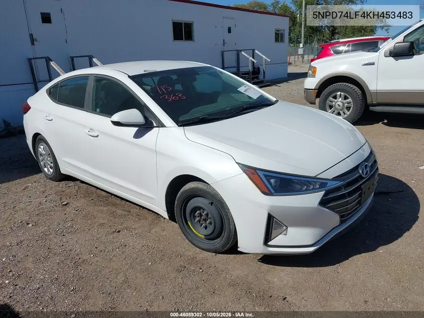 HYUNDAI ELANTRA 2019, VIN 5NPD74LF4KH453483