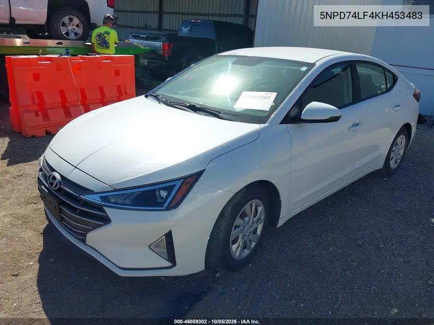2019 HYUNDAI ELANTRA VIN 5NPD74LF4KH453483 — фото 2
