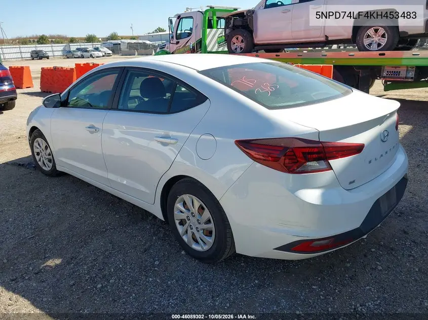 2019 HYUNDAI ELANTRA VIN 5NPD74LF4KH453483 — фото 3