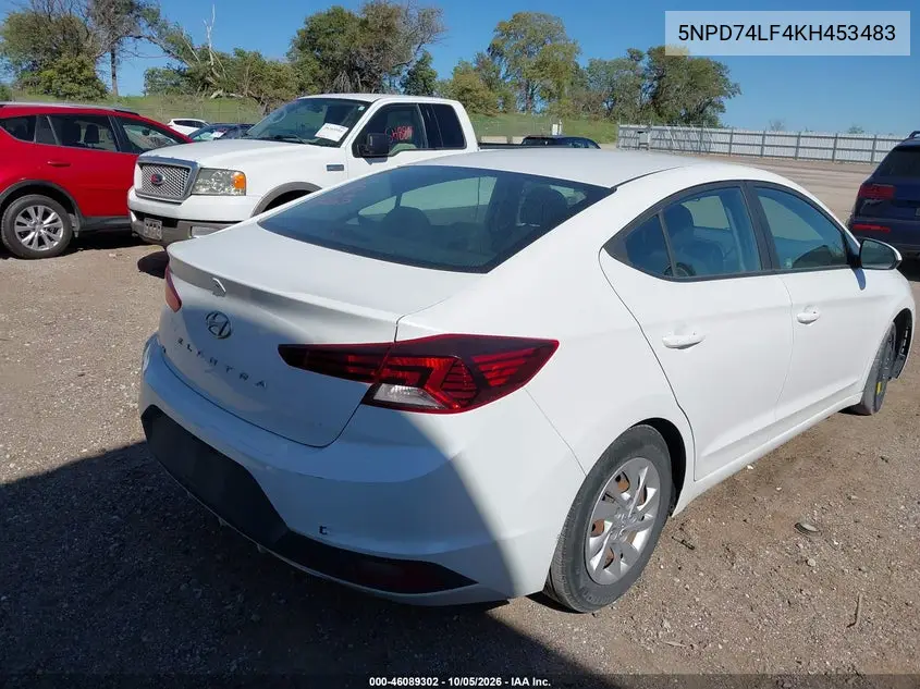 2019 HYUNDAI ELANTRA VIN 5NPD74LF4KH453483 — фото 4