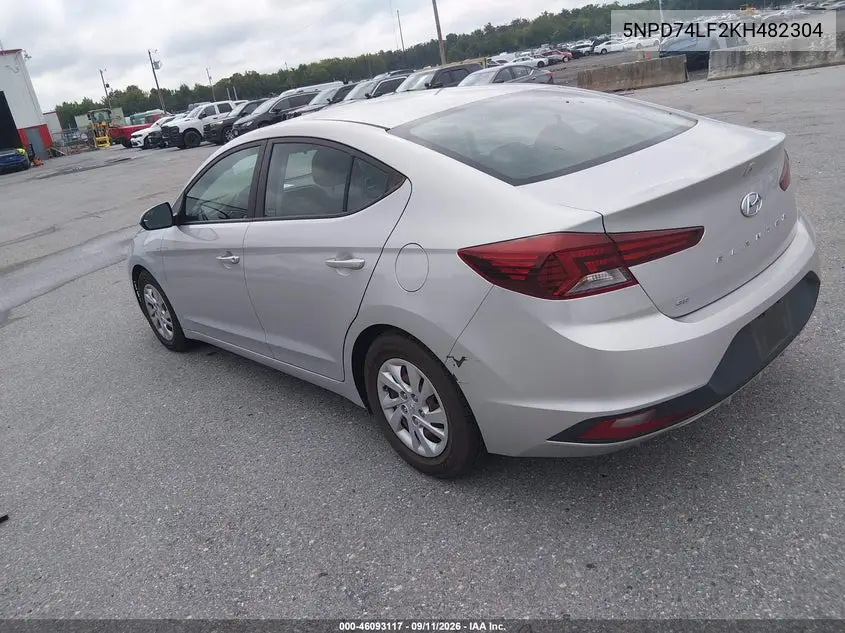 2019 HYUNDAI ELANTRA VIN 5NPD74LF2KH482304 — фото 3