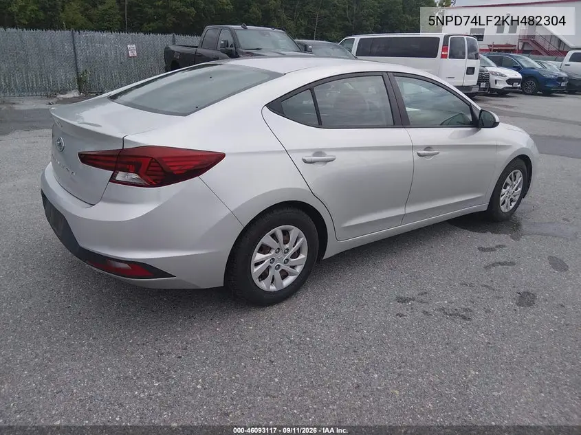 2019 HYUNDAI ELANTRA VIN 5NPD74LF2KH482304 — фото 4