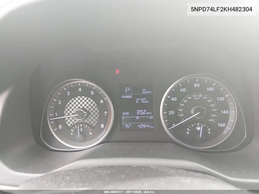 2019 HYUNDAI ELANTRA VIN 5NPD74LF2KH482304 — фото 7