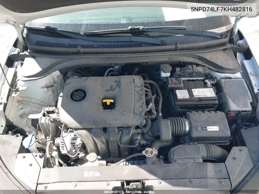 2019 HYUNDAI ELANTRA VIN 5NPD74LF7KH482816 — фото 10