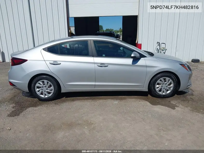 2019 HYUNDAI ELANTRA VIN 5NPD74LF7KH482816 — фото 13