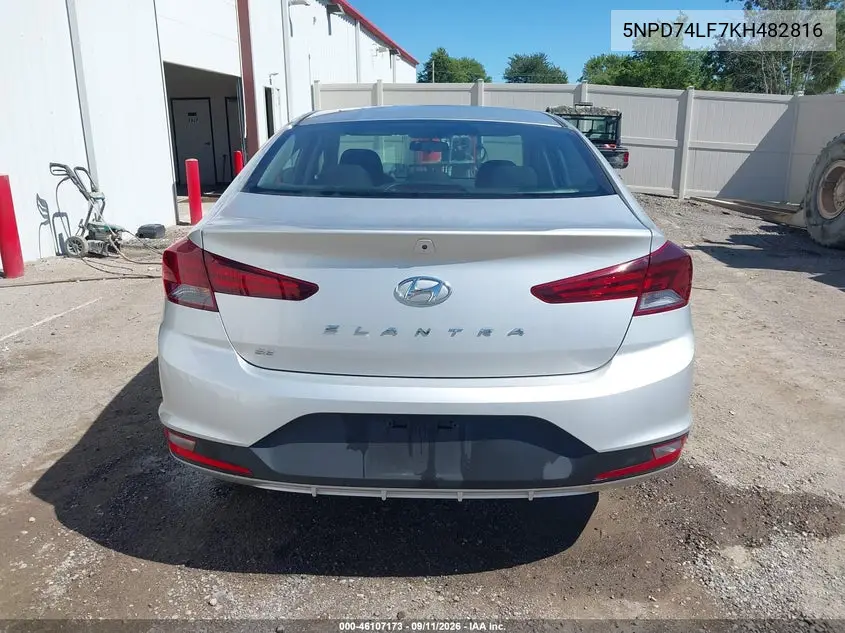 2019 HYUNDAI ELANTRA VIN 5NPD74LF7KH482816 — фото 16