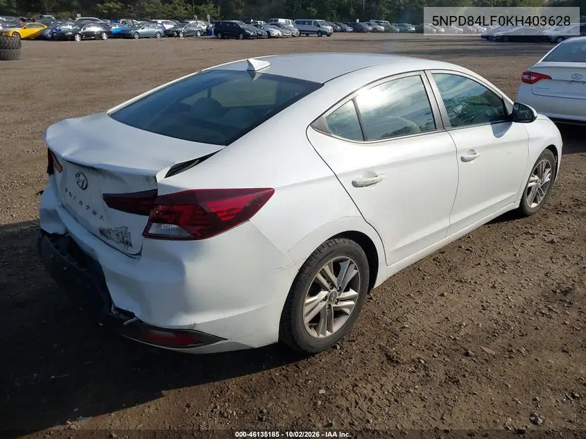 2019 HYUNDAI ELANTRA VIN 5NPD84LF0KH403628 — фото 4