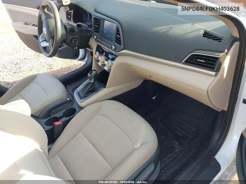 2019 HYUNDAI ELANTRA VIN 5NPD84LF0KH403628 — фото 5