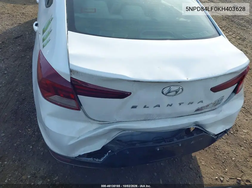 2019 HYUNDAI ELANTRA VIN 5NPD84LF0KH403628 — фото 6