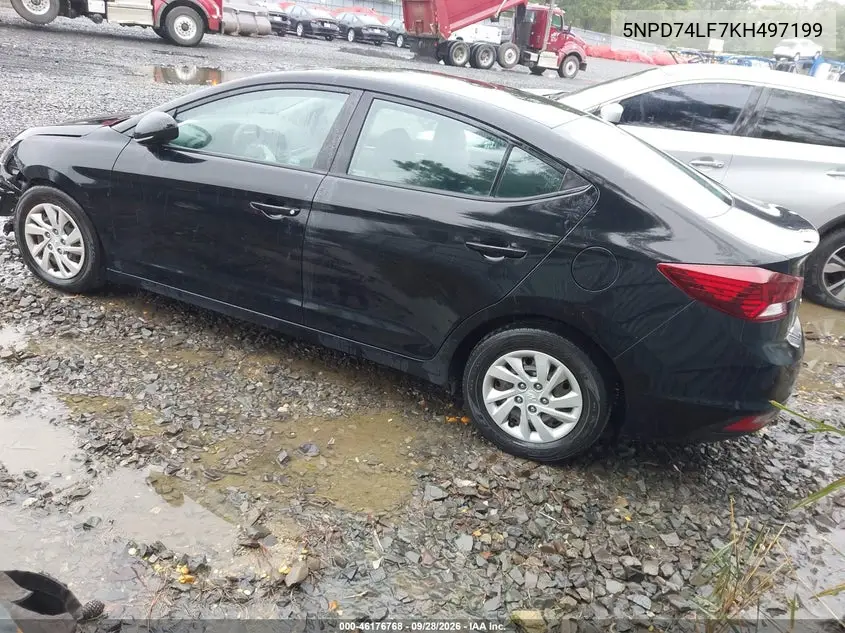 2019 HYUNDAI ELANTRA VIN 5NPD74LF7KH497199 — фото 3