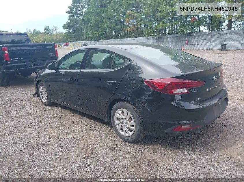 2019 HYUNDAI ELANTRA VIN 5NPD74LF6KH462945 — фото 3