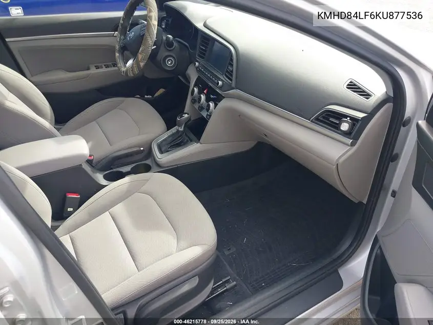 2019 HYUNDAI ELANTRA VIN KMHD84LF6KU877536 — фото 5