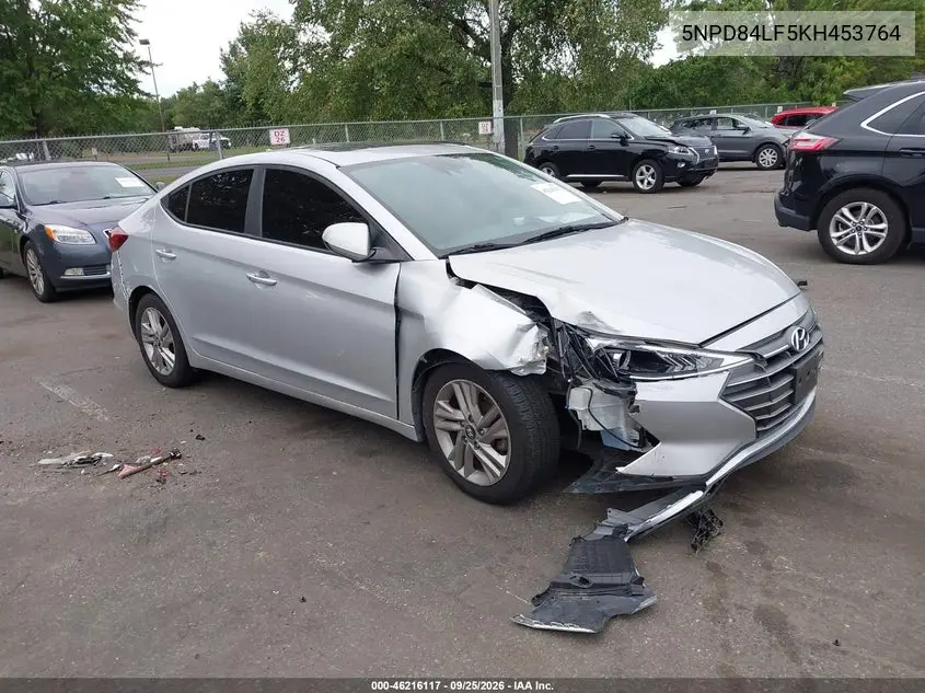 HYUNDAI ELANTRA 2019, VIN 5NPD84LF5KH453764