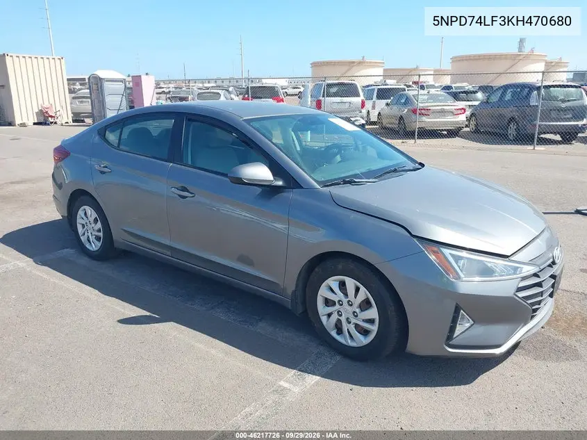 HYUNDAI ELANTRA 2019, VIN 5NPD74LF3KH470680