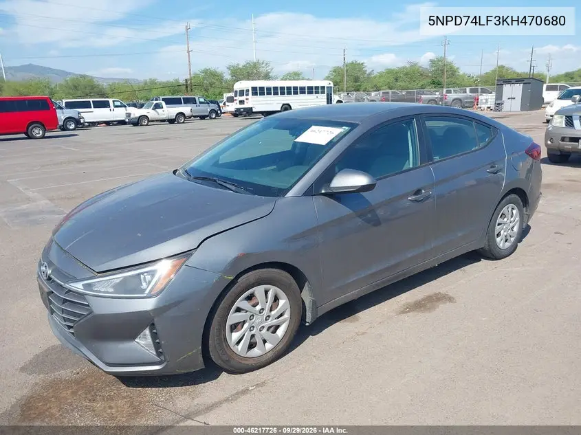2019 HYUNDAI ELANTRA VIN 5NPD74LF3KH470680 — фото 2