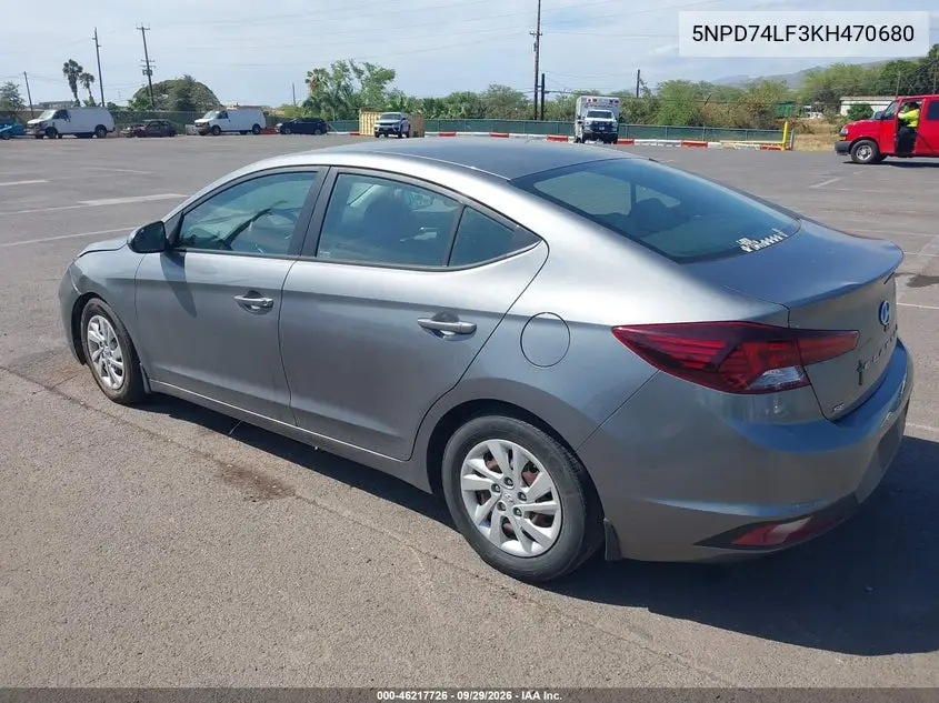 2019 HYUNDAI ELANTRA VIN 5NPD74LF3KH470680 — фото 3