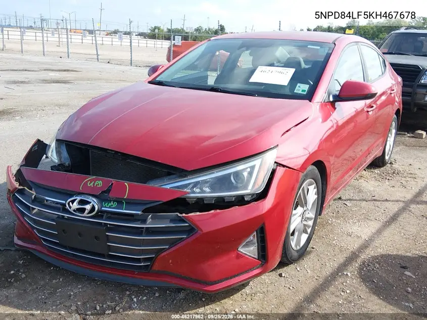 2019 HYUNDAI ELANTRA VIN 5NPD84LF5KH467678 — фото 2