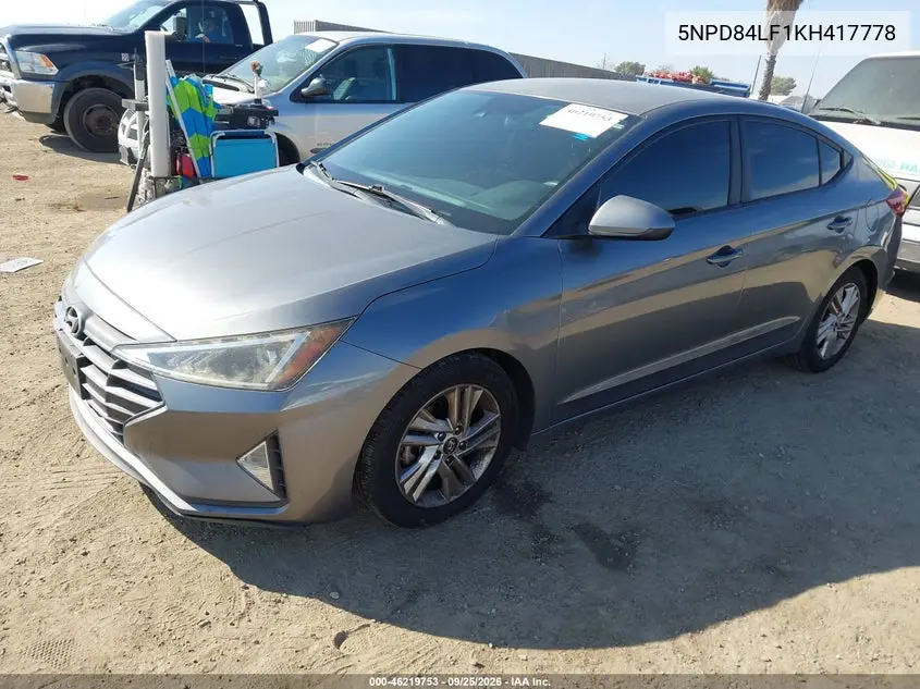 2019 HYUNDAI ELANTRA VIN 5NPD84LF1KH417778 — фото 2