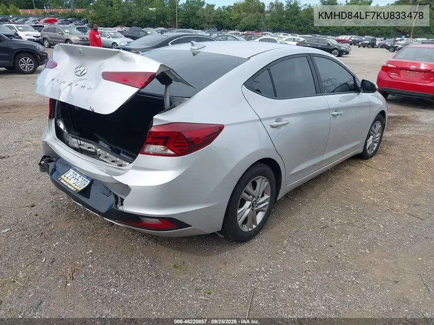 2019 HYUNDAI ELANTRA VIN KMHD84LF7KU833478 — фото 4
