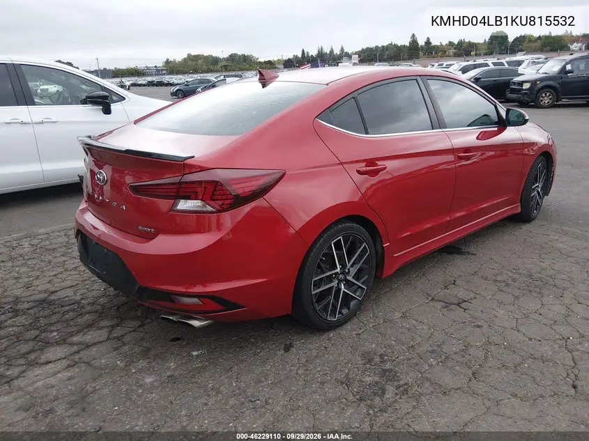 2019 HYUNDAI ELANTRA VIN KMHD04LB1KU815532 — фото 4