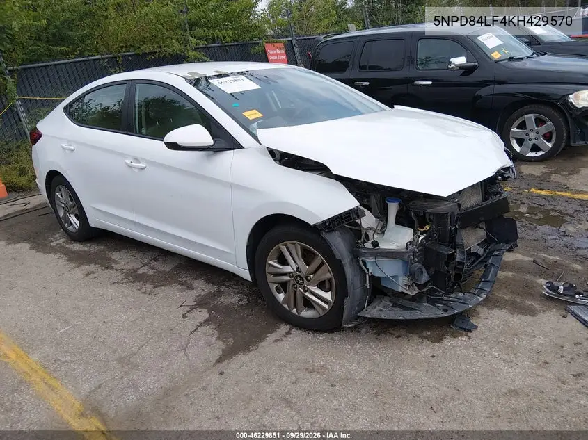 HYUNDAI ELANTRA 2019, VIN 5NPD84LF4KH429570