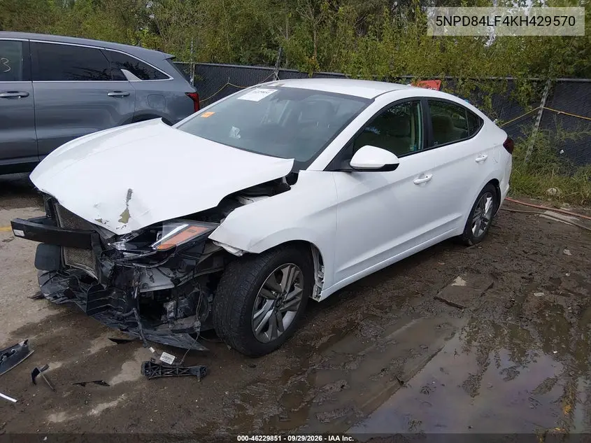 2019 HYUNDAI ELANTRA VIN 5NPD84LF4KH429570 — фото 2