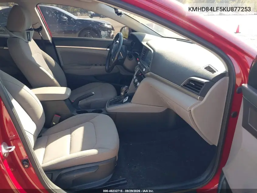 2019 HYUNDAI ELANTRA VIN KMHD84LF5KU877253 — фото 5