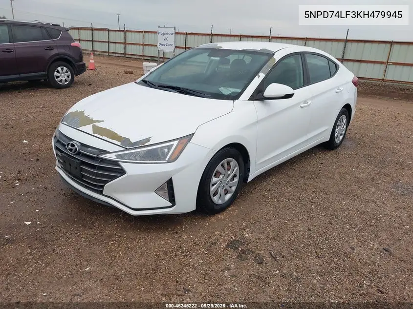 2019 HYUNDAI ELANTRA VIN 5NPD74LF3KH479945 — фото 2