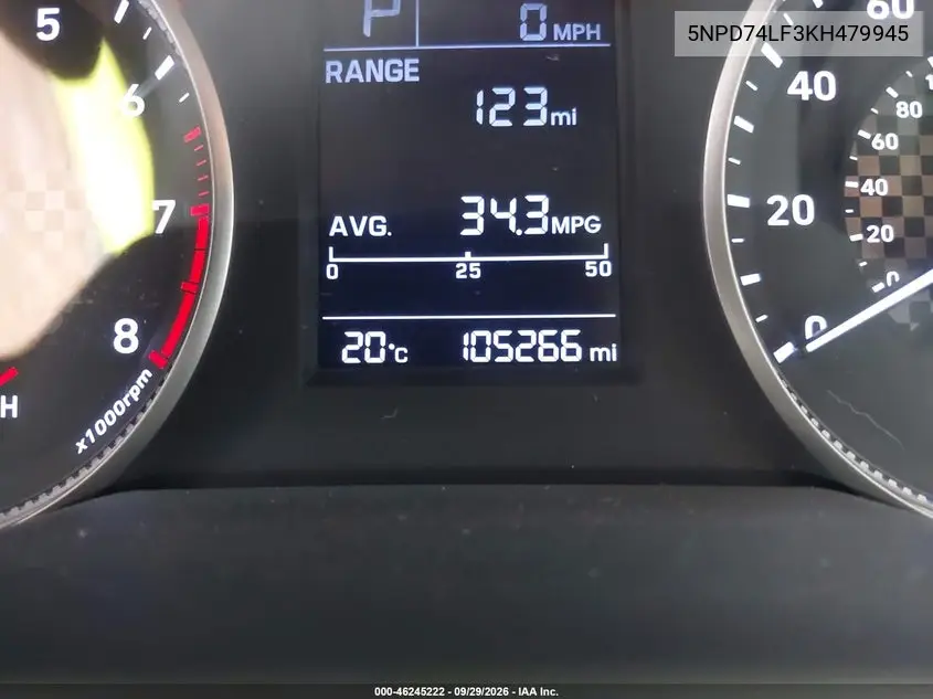 2019 HYUNDAI ELANTRA VIN 5NPD74LF3KH479945 — фото 20