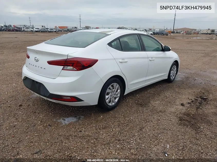 2019 HYUNDAI ELANTRA VIN 5NPD74LF3KH479945 — фото 4