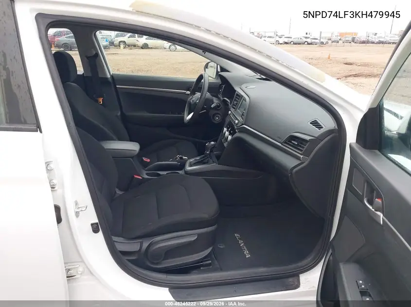 2019 HYUNDAI ELANTRA VIN 5NPD74LF3KH479945 — фото 5