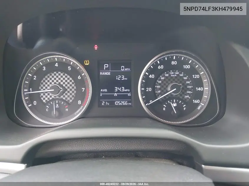 2019 HYUNDAI ELANTRA VIN 5NPD74LF3KH479945 — фото 7