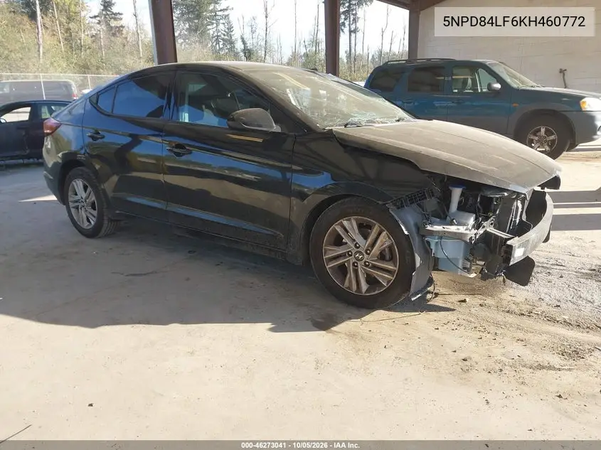 HYUNDAI ELANTRA 2019, VIN 5NPD84LF6KH460772