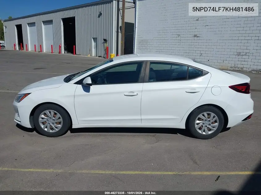 2019 HYUNDAI ELANTRA VIN 5NPD74LF7KH481486 — фото 15