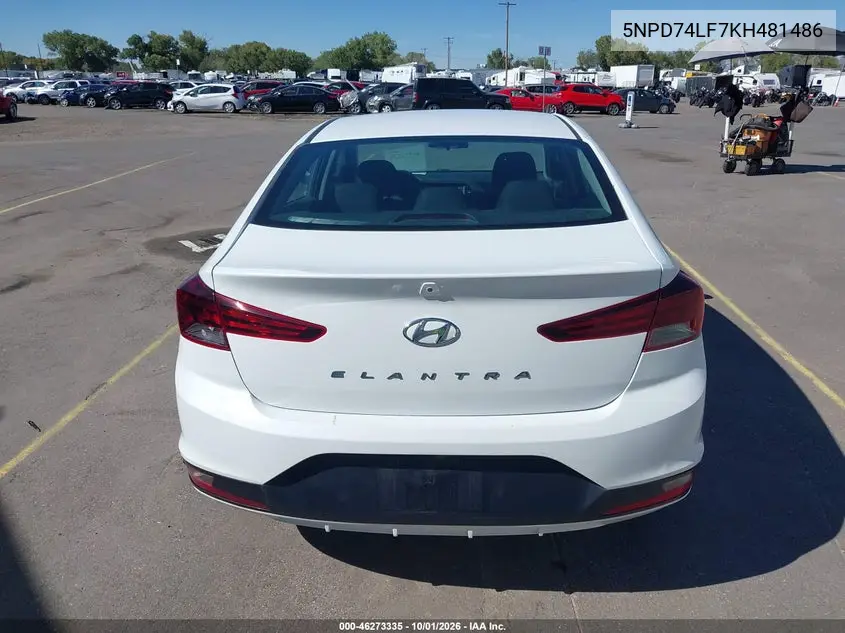2019 HYUNDAI ELANTRA VIN 5NPD74LF7KH481486 — фото 17