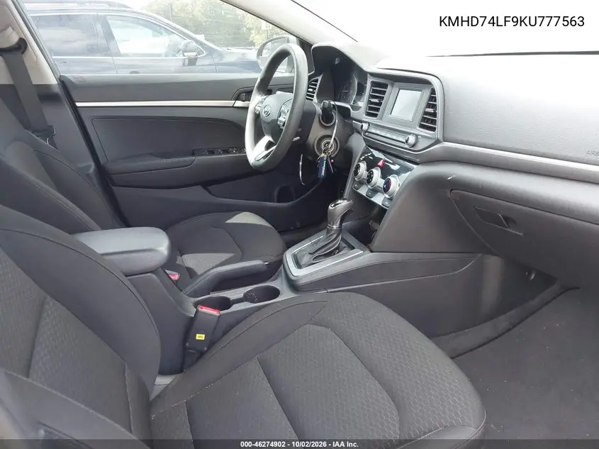 2019 HYUNDAI ELANTRA VIN KMHD74LF9KU777563 — фото 5