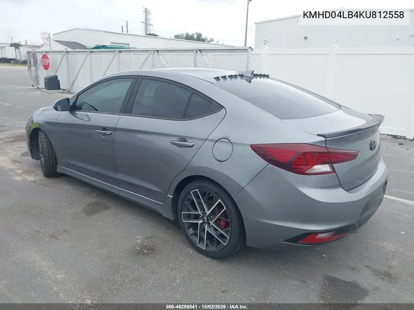 2019 HYUNDAI ELANTRA VIN KMHD04LB4KU812558 — фото 3