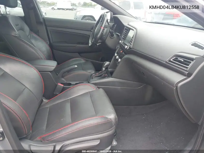 2019 HYUNDAI ELANTRA VIN KMHD04LB4KU812558 — фото 5