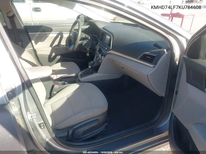 2019 HYUNDAI ELANTRA VIN KMHD74LF7KU784608 — фото 5