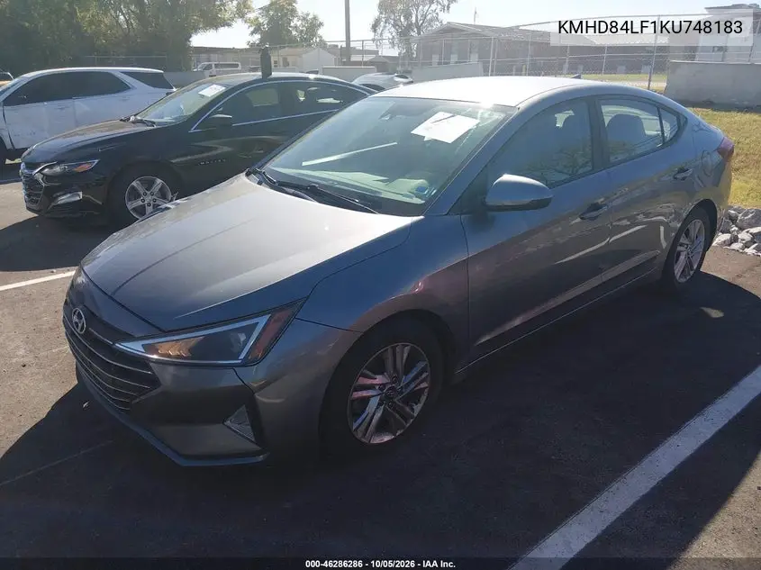 2019 HYUNDAI ELANTRA VIN KMHD84LF1KU748183 — фото 2