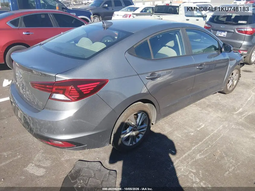 2019 HYUNDAI ELANTRA VIN KMHD84LF1KU748183 — фото 4