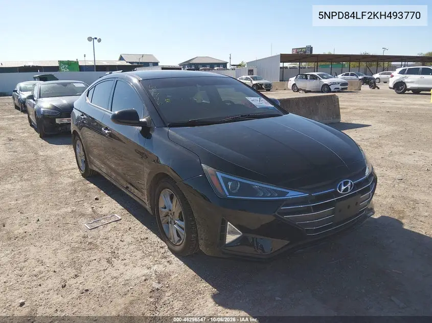 HYUNDAI ELANTRA 2019, VIN 5NPD84LF2KH493770