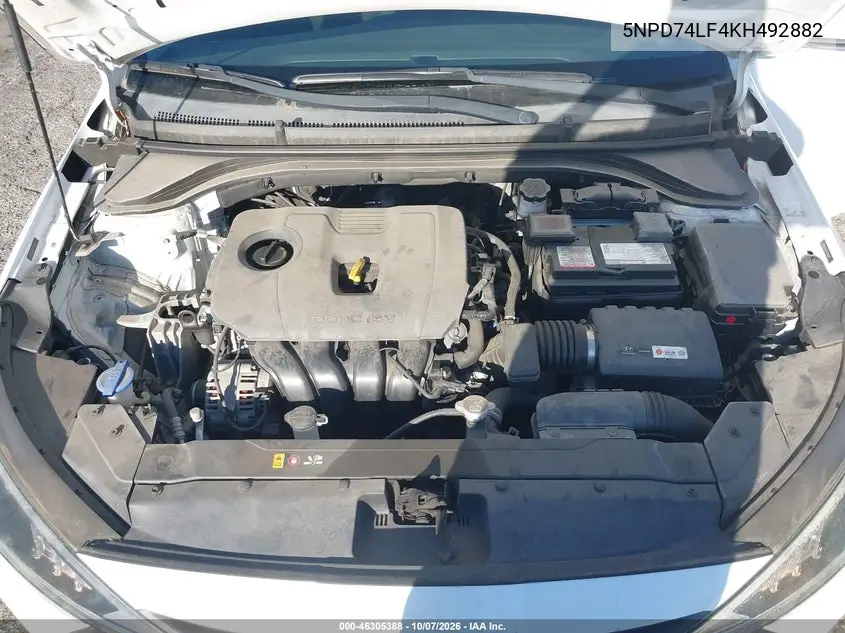 2019 HYUNDAI ELANTRA VIN 5NPD74LF4KH492882 — фото 10