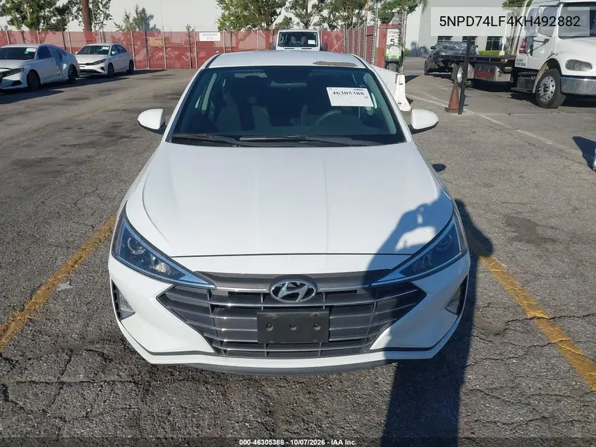 2019 HYUNDAI ELANTRA VIN 5NPD74LF4KH492882 — фото 12
