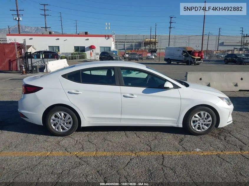 2019 HYUNDAI ELANTRA VIN 5NPD74LF4KH492882 — фото 13