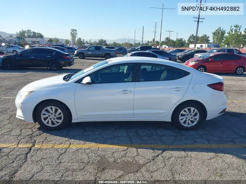 2019 HYUNDAI ELANTRA VIN 5NPD74LF4KH492882 — фото 14