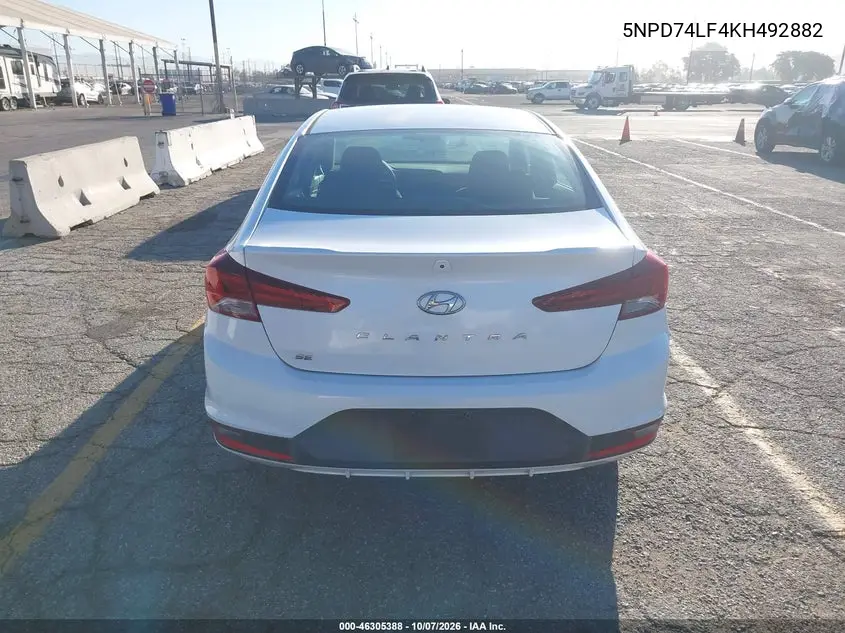 2019 HYUNDAI ELANTRA VIN 5NPD74LF4KH492882 — фото 16
