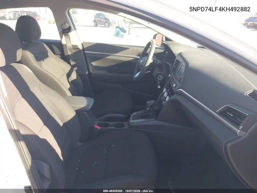 2019 HYUNDAI ELANTRA VIN 5NPD74LF4KH492882 — фото 5