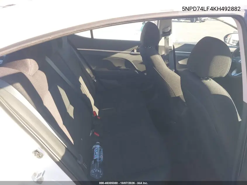 2019 HYUNDAI ELANTRA VIN 5NPD74LF4KH492882 — фото 8