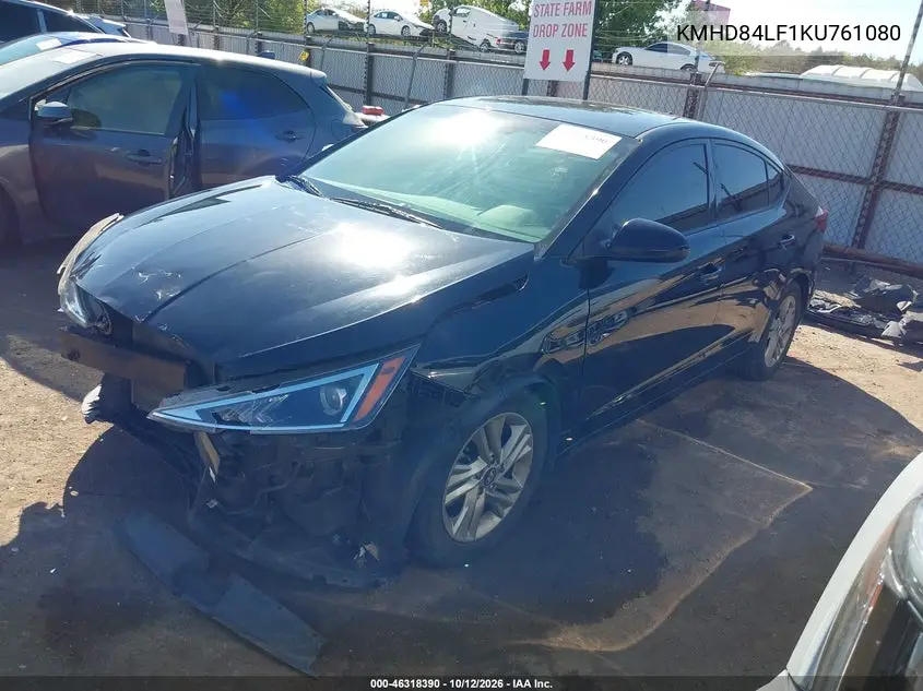 2019 HYUNDAI ELANTRA VIN KMHD84LF1KU761080 — фото 2
